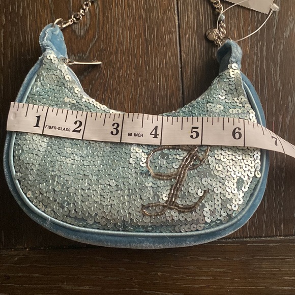 Liz Claiborne Toddle/Girl Teal Velvet &Seq. Purse Letter “L” - Picture 5 of 6